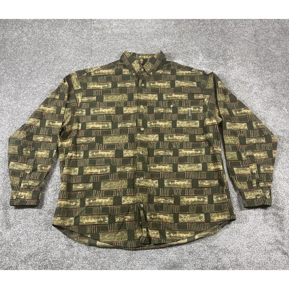 Woolrich Button Down Shirt Mens Extra Large Fishing Bait Cotton Long Sleeve - Picture 2 of 12